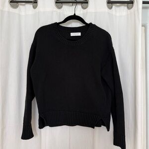 Everlane Women's Classic Black Crew Neck Sweater